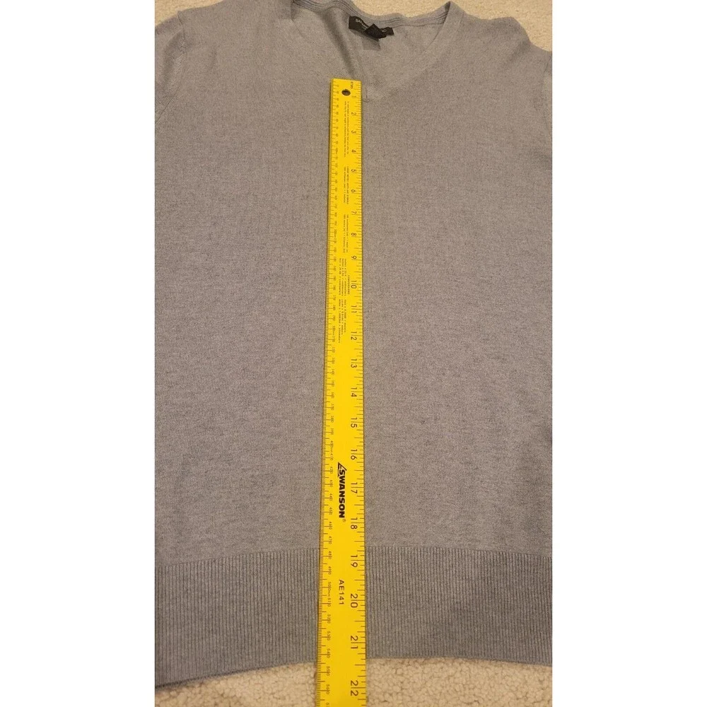 Banana Republic Luxury Blend Silk Cotton Cashmere Vneck Sweater Men's large gray